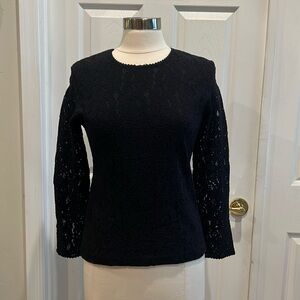 Vintage Casual Corner Black Lace Women's Blouse